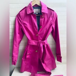 Banana Republic bright pink trench coat